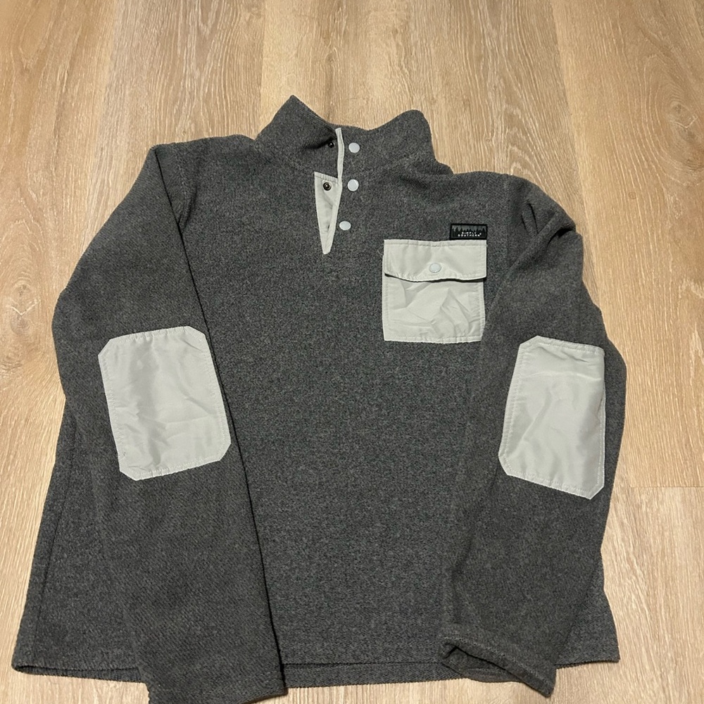 Gray Pullover with Cream Accents